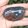 Violet Blue Mexican Amber Natural Stone Half Polished Rare Color 53g