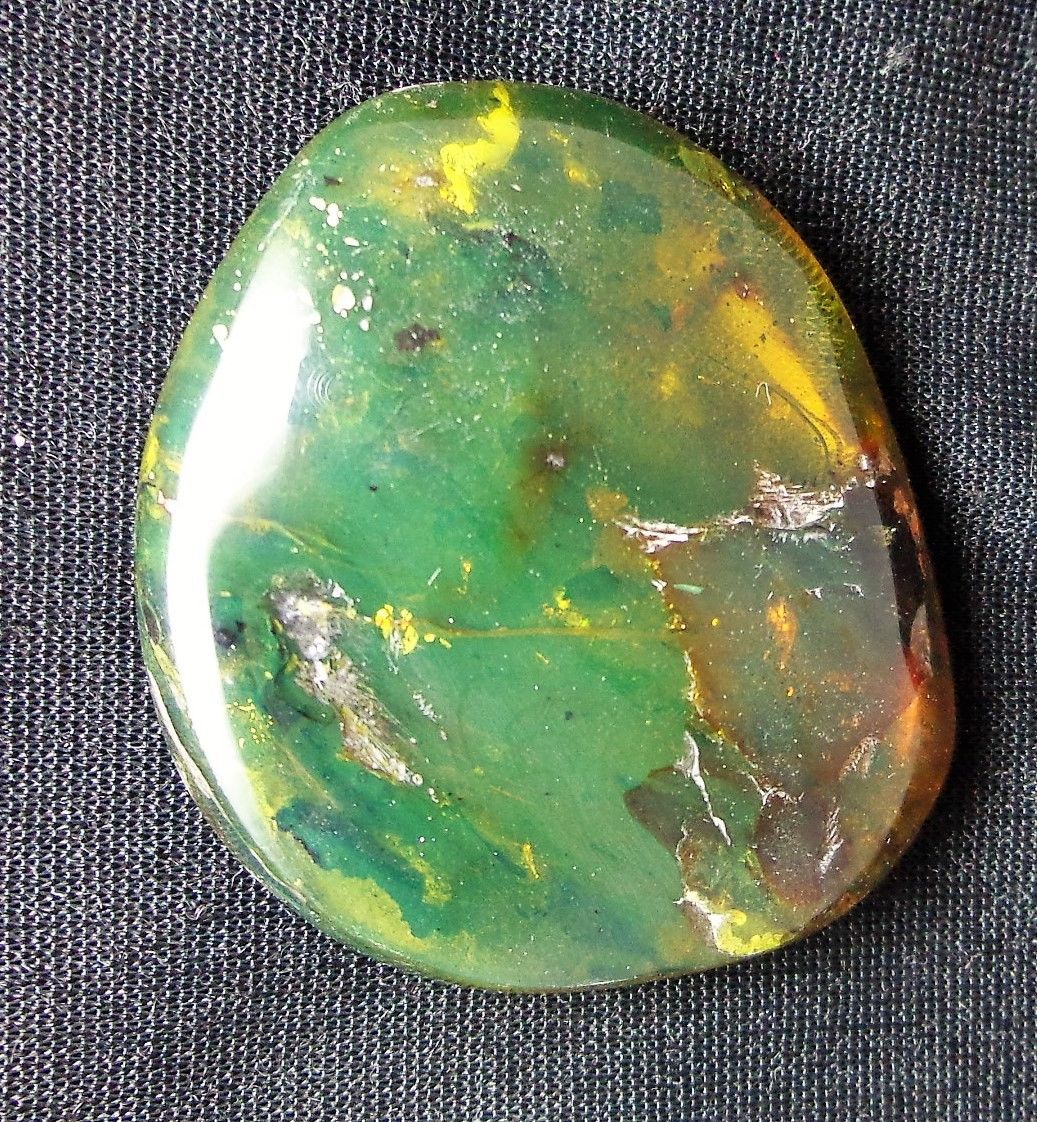 Rare Mexican Amber Mammal Hair inside Full Polished 33.8g