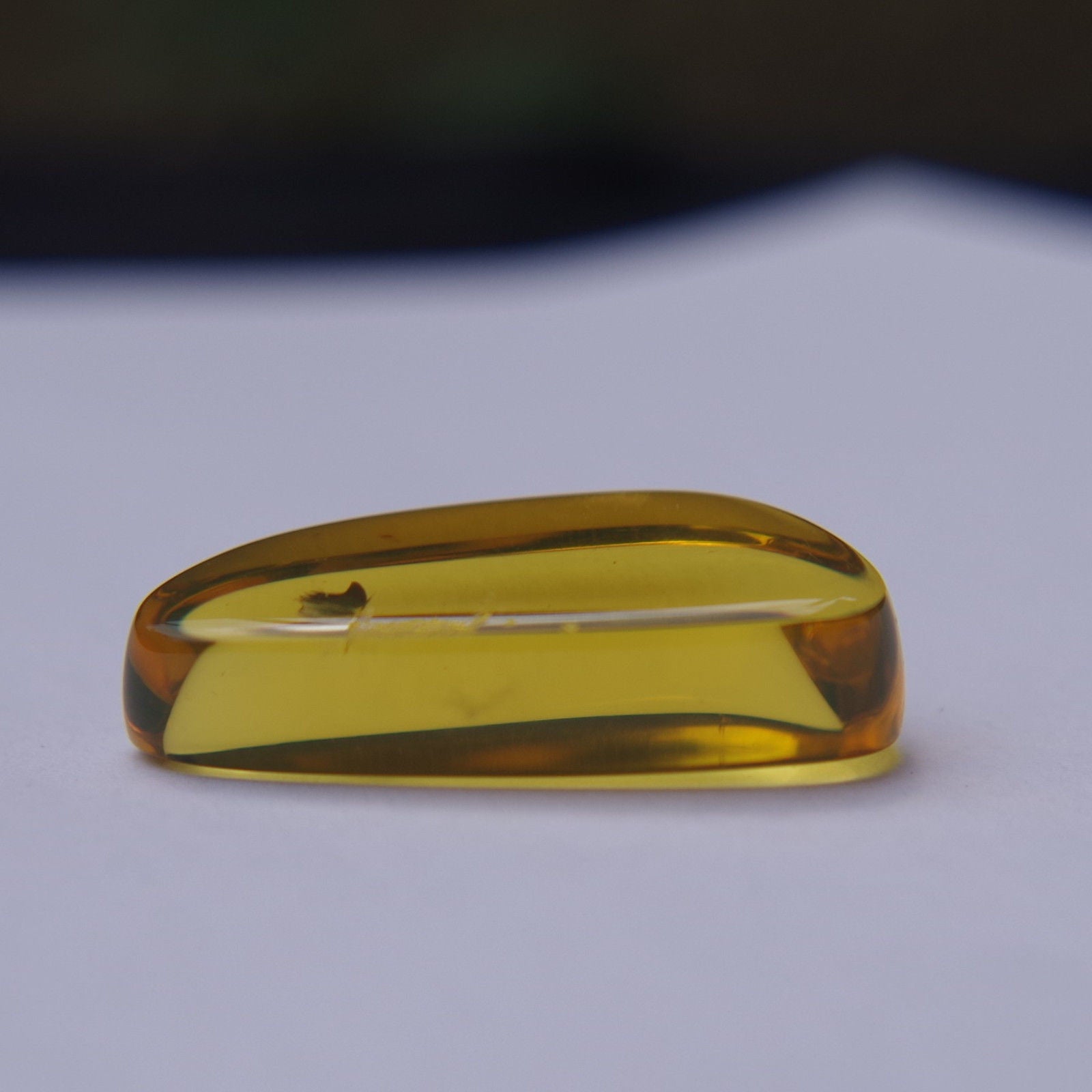 Mexican Blue Amber Stone from Chiapas Window Polished Great Clarity 6g