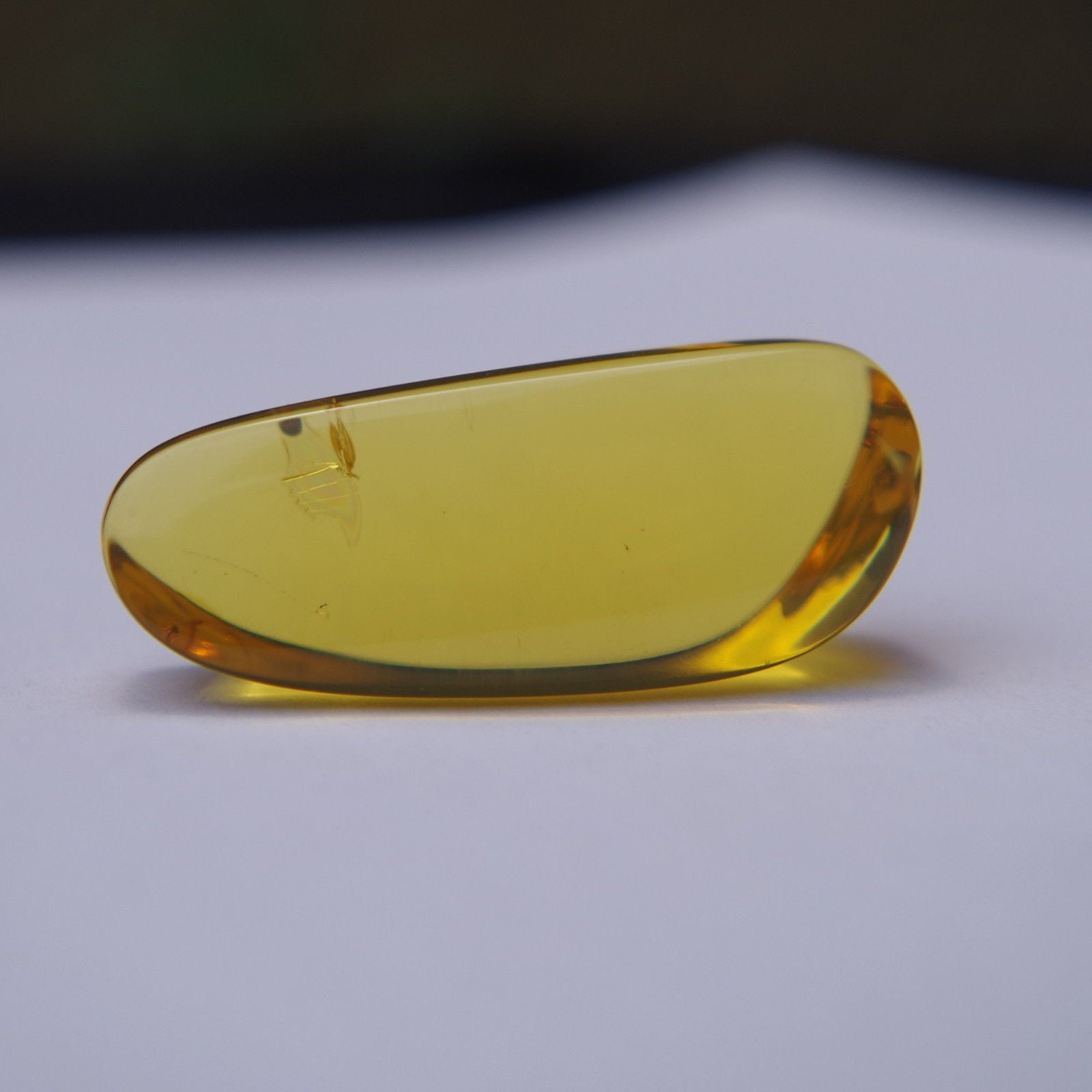 Mexican Blue Amber Stone from Chiapas Window Polished Great Clarity 6g