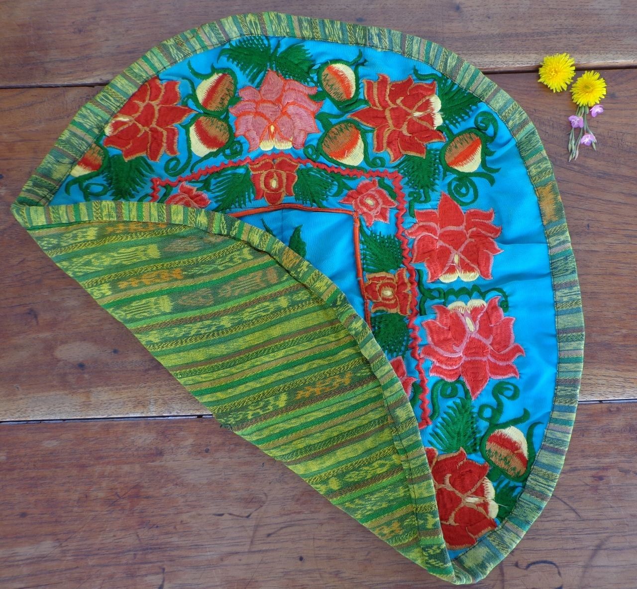 Guatemala Pillow Cushion Cover Mayan with Colorful Flowers Embroidered