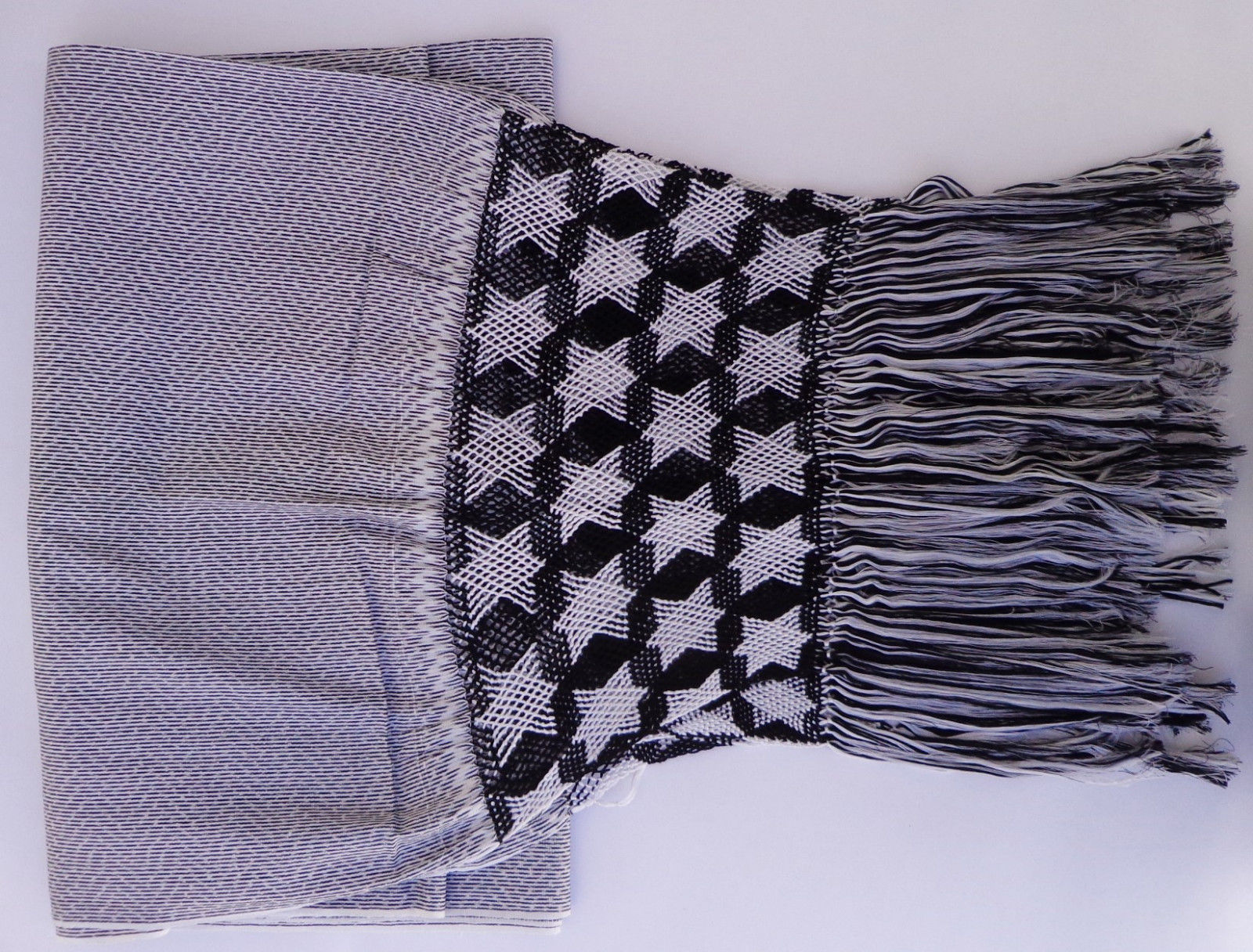 Mexican Handwoven Rebozo Sarape Shawl Wrap Pareo Scarf Runner From Tenancingo With Stars drawings