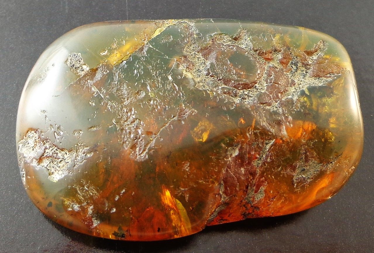 Mexican Green Amber Stone Fossil Full Polished From Chiapas 30.2g